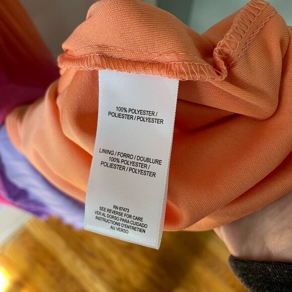 Taylor Pleated Sunset Orange Ombre Maxi Wedding Guest Dress Size Small - Picture 11 of 11